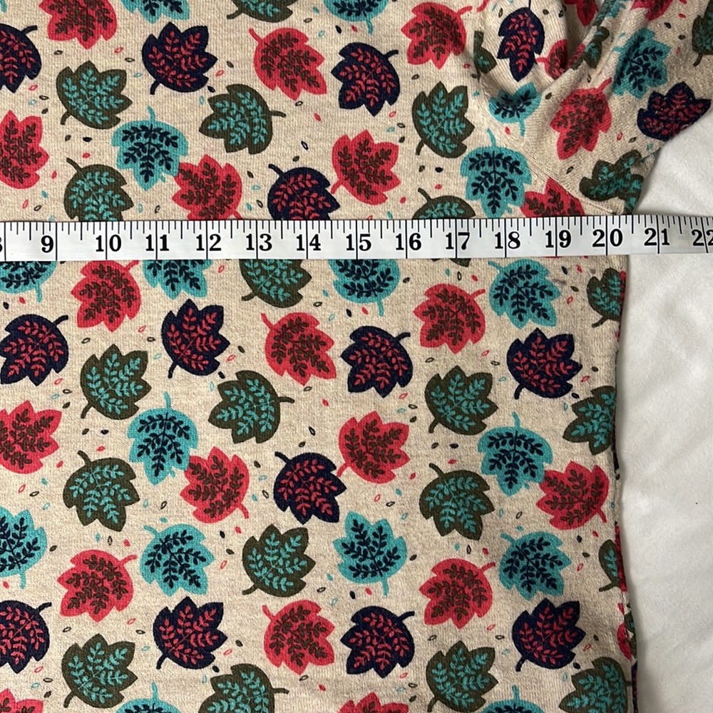 Talbots Autumn Leaves Long Sleeve Knit Sweater Top Size L - Picture 6 of 10